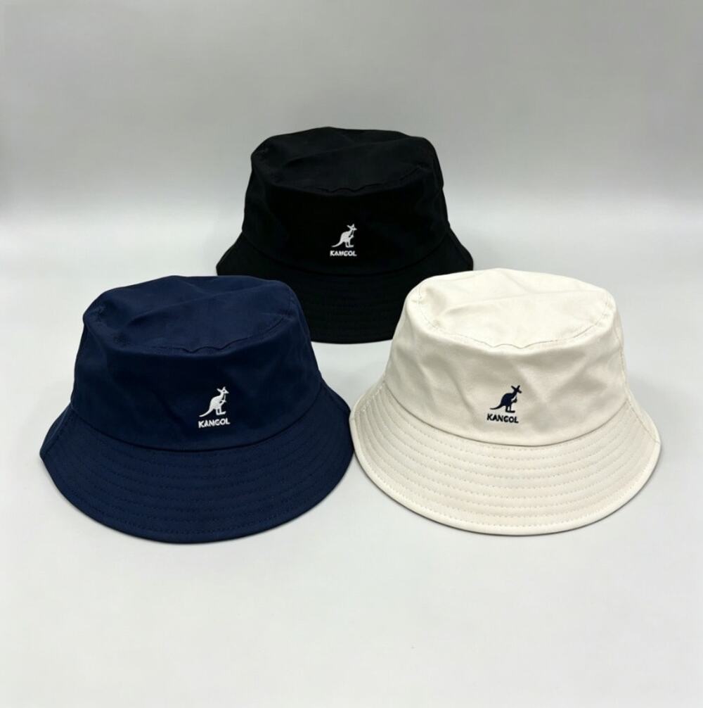 3Pcs Washed Cotton Bucket Hat, Flat Top Fisherman Cap, Black /Blue/Beige, M